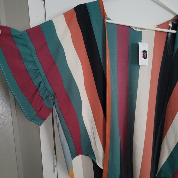 New striped kimono cover up - Picture 2 of 5